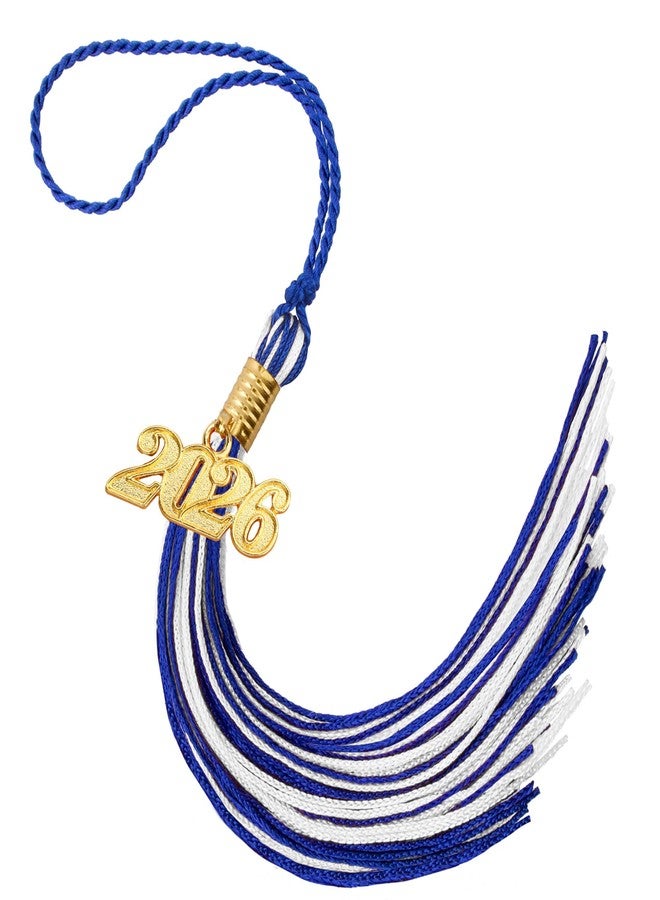 Nelisylux 2026 Tassel Graduation, Blue and White Graduation Tassel, 2026 Tassel Charms for Graduations Cap Decorations, Tassels Memorial Grad Cords for College High School Graduate Hat Ceremonies Accessories - Image 1